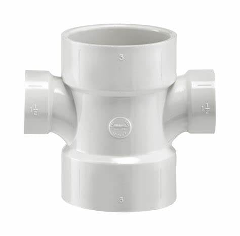 PVC DWV REDUCING DOUBLE TEE